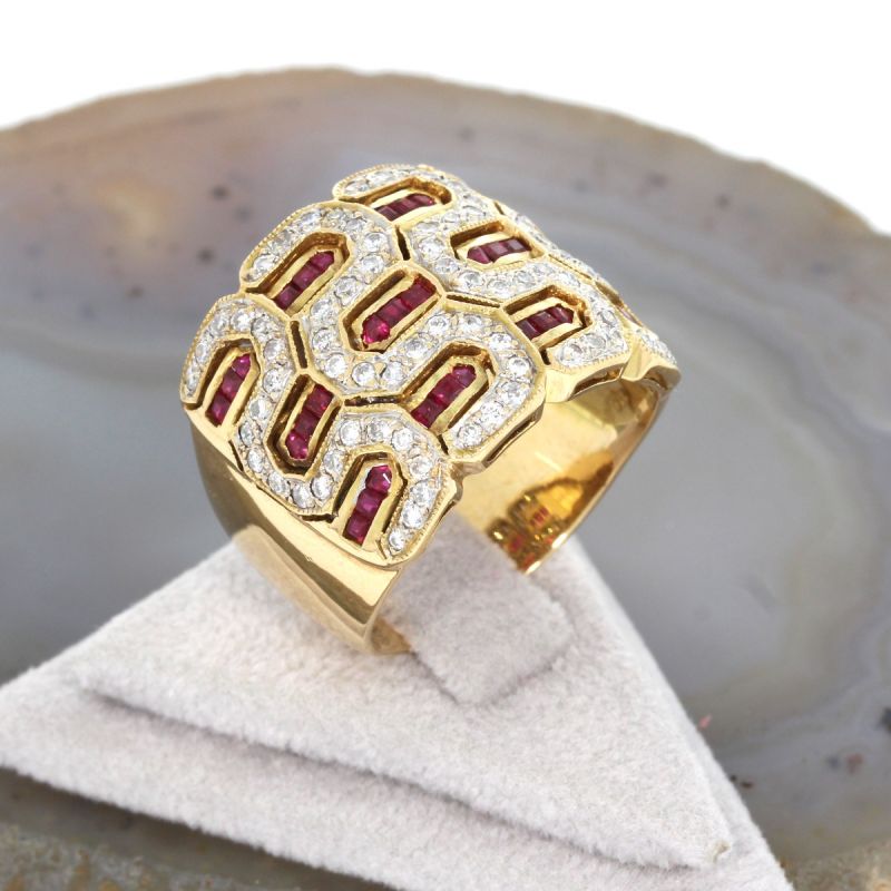Wert 4800 € Brillant Rubin Ring in 750er 18 K Gelbgold - 83269