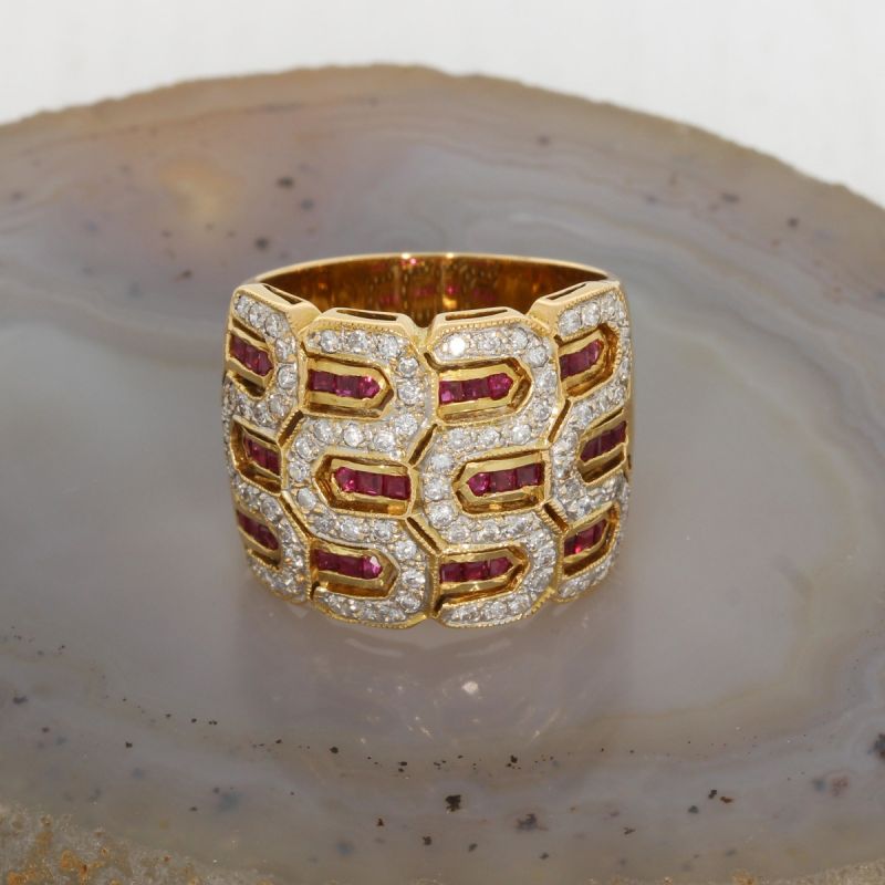Wert 4800 € Brillant Rubin Ring in 750er 18 K Gelbgold - 83269