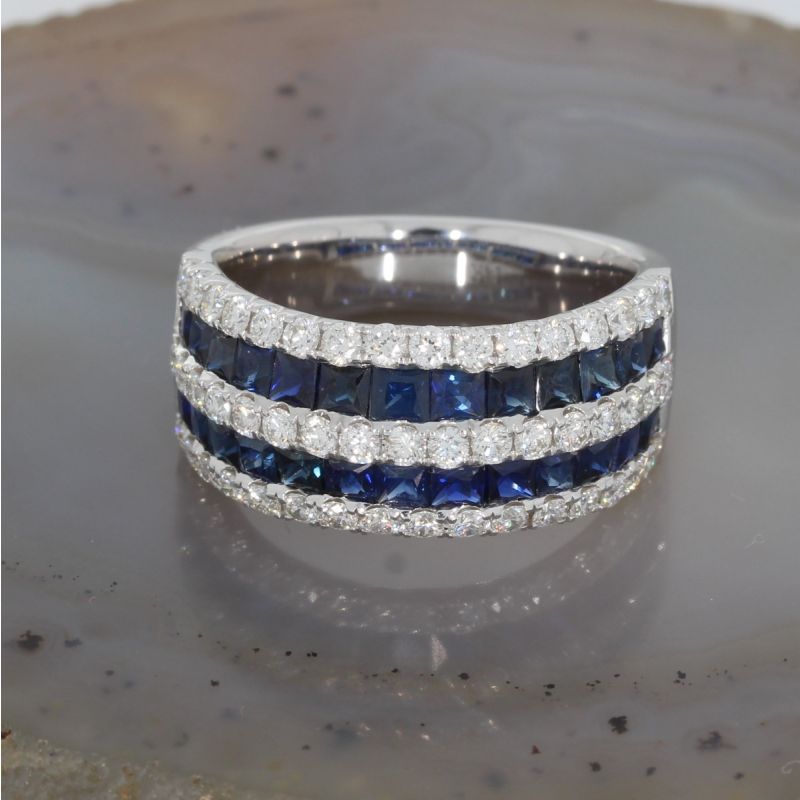 Sale! Wert 6450 € Brillant Saphir Ring in 585er 14 K Weißgold - H243