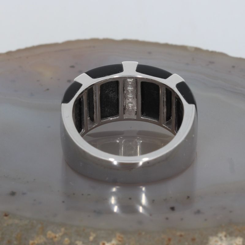 Wert 2490 € Brillant Onyx Ring in 585er 14 K Weißgold - H242