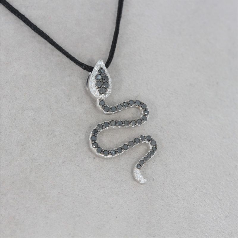 Wert 1590 € Brillant Diamant Anhänger Schlange in 585er 14 K Weißgold - H260