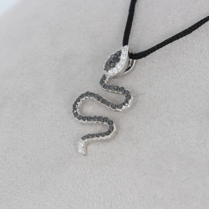 Wert 1590 € Brillant Diamant Anhänger Schlange in 585er 14 K Weißgold - H260
