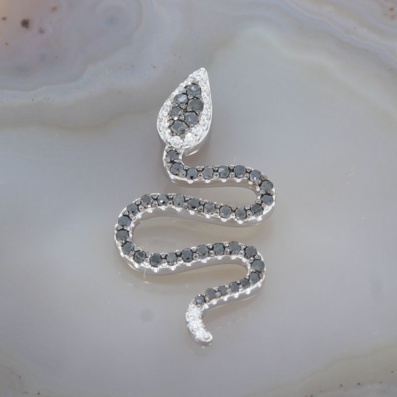 Wert 1590 € Brillant Diamant Anhänger Schlange in 585er 14 K Weißgold - H260
