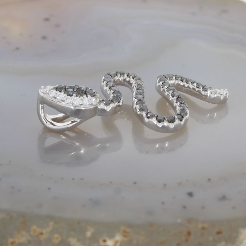 Wert 1590 € Brillant Diamant Anhänger Schlange in 585er 14 K Weißgold - H260