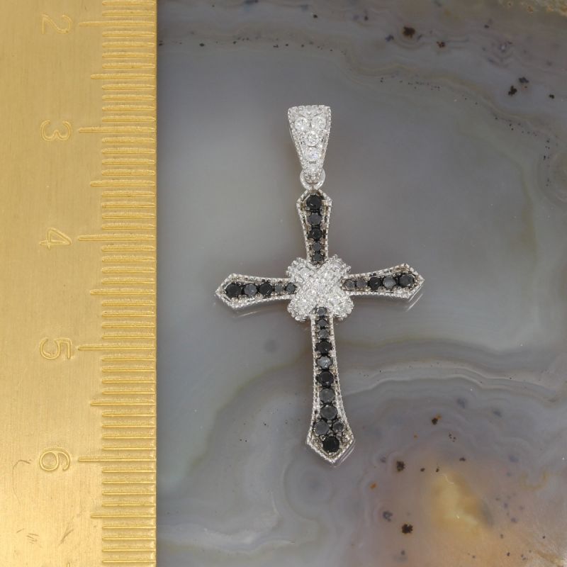 Wert 1590 € Brillant Diamant Kreuz Anhänger in 585er 14 K Weißgold - H257