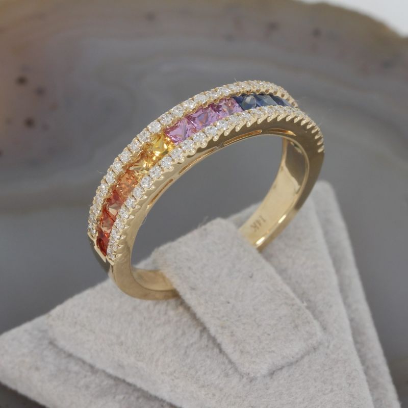 Wert 2390 € Brillant Saphir Ring in 585er 14 K Gelbgold - H261