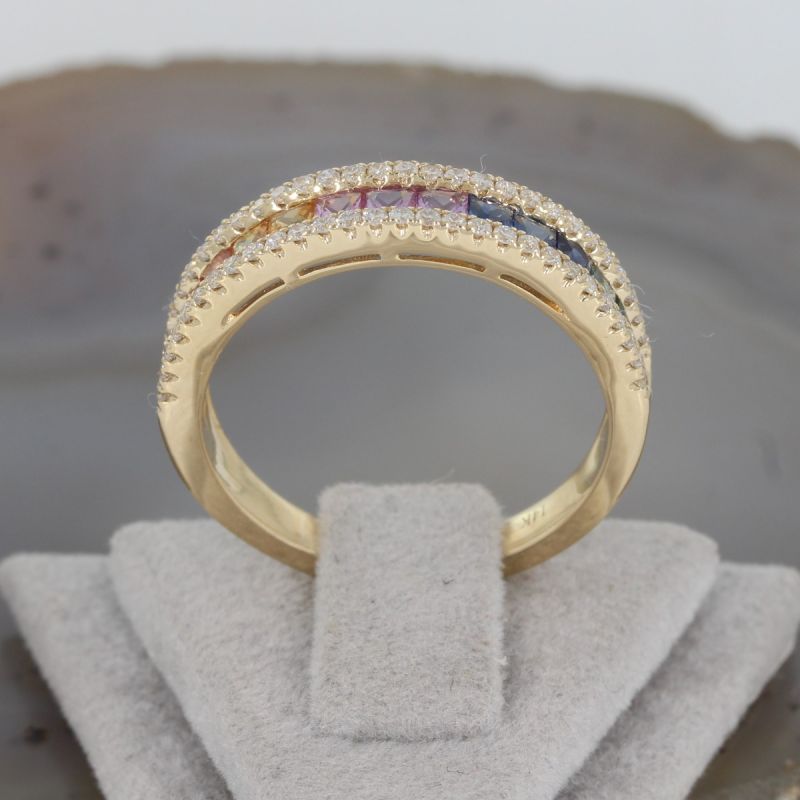 Wert 2390 € Brillant Saphir Ring in 585er 14 K Gelbgold - H261