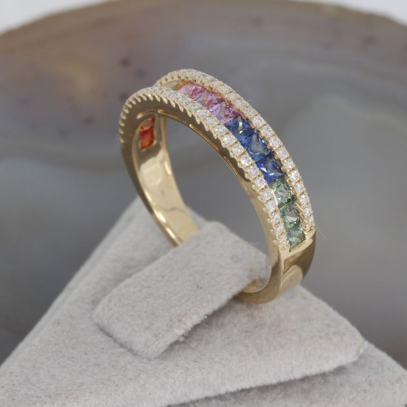 Wert 2390 € Brillant Saphir Ring in 585er 14 K Gelbgold - H261