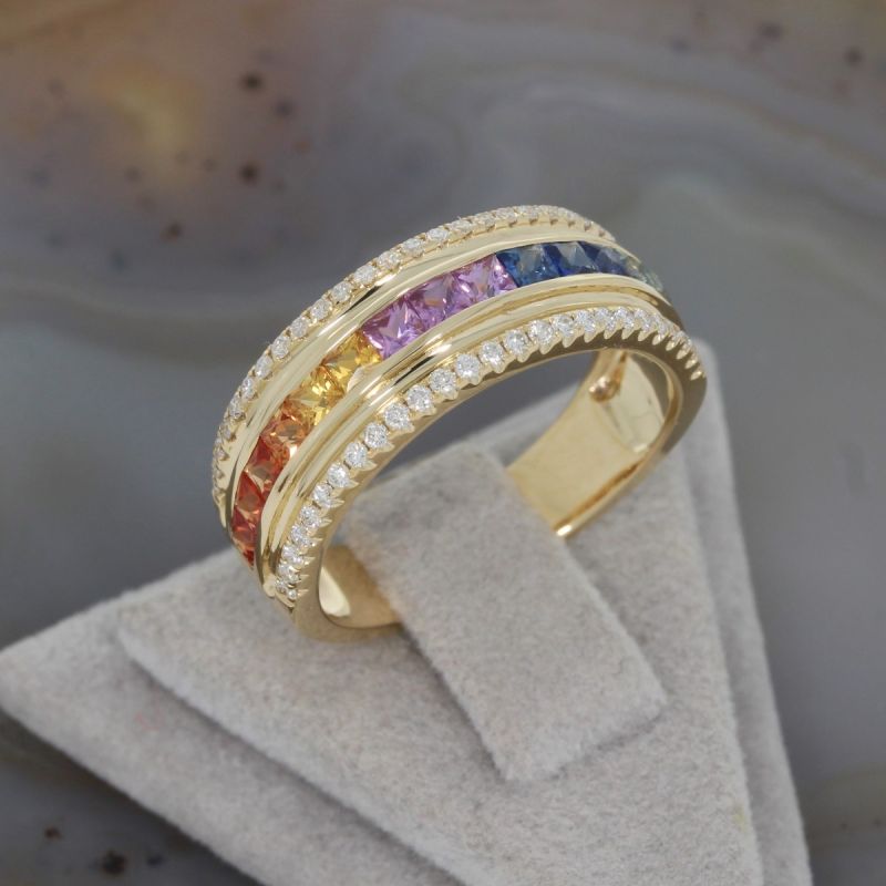 Wert 3190 € Brillant Saphir Ring in 585er 14 K Gelbgold - H268