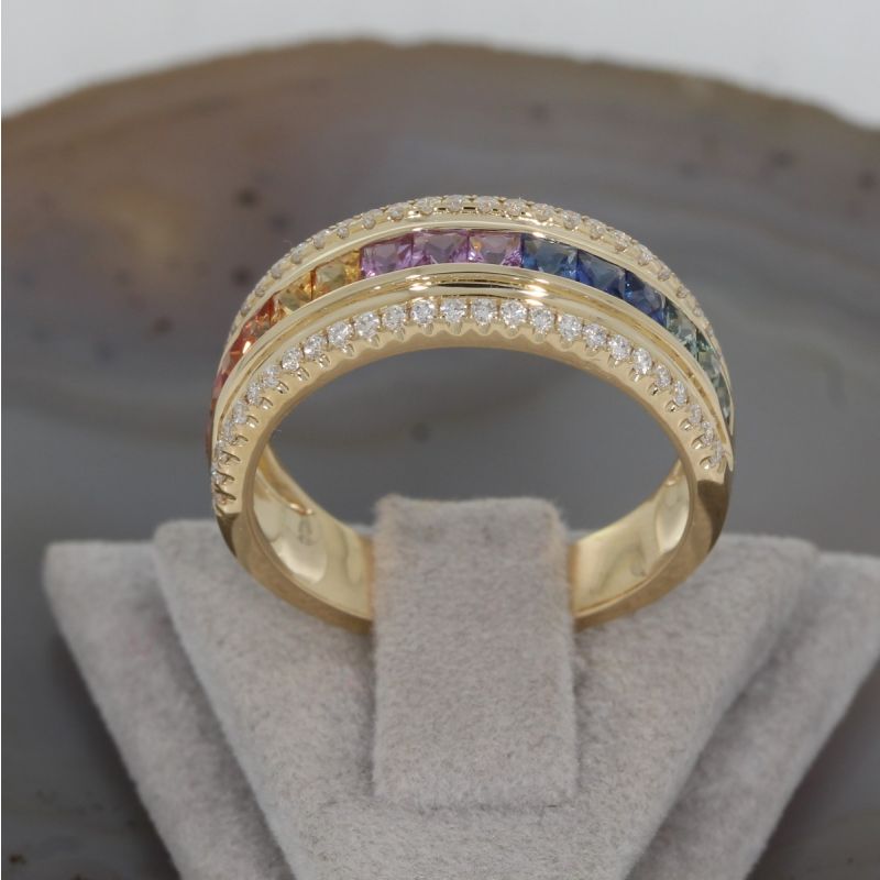 Wert 3190 € Brillant Saphir Ring in 585er 14 K Gelbgold - H268