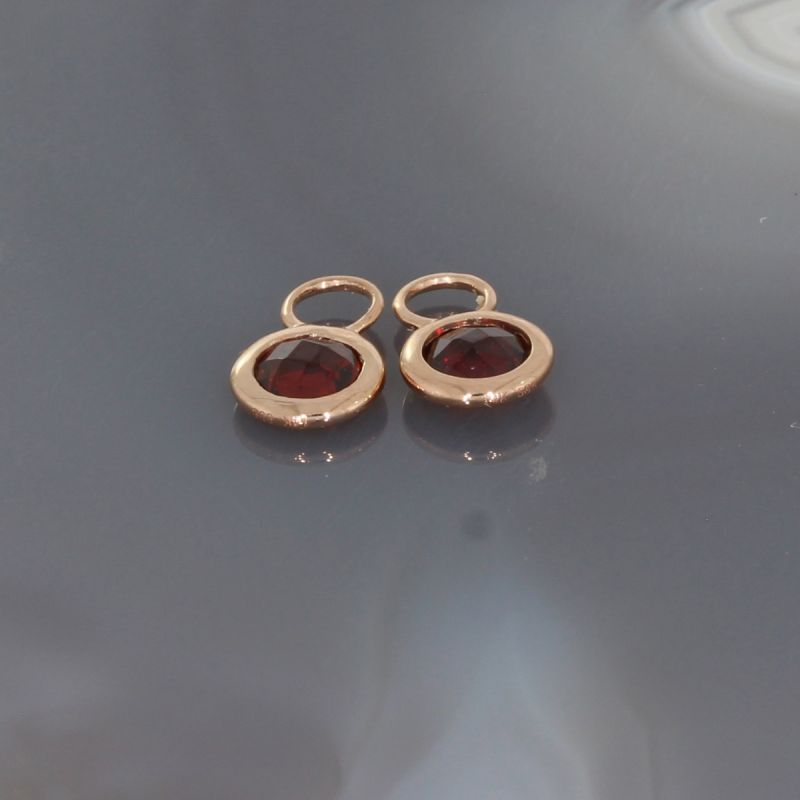 Wert 530 € Granat Einhänger für Creolen in 585er 14 K Roségold - H1364