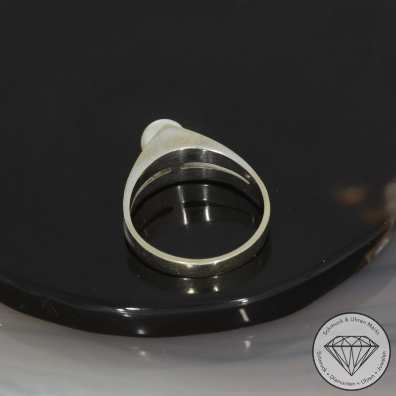 Wert 390 € Perl Ring in 585er 14 K Weißgold - 83832