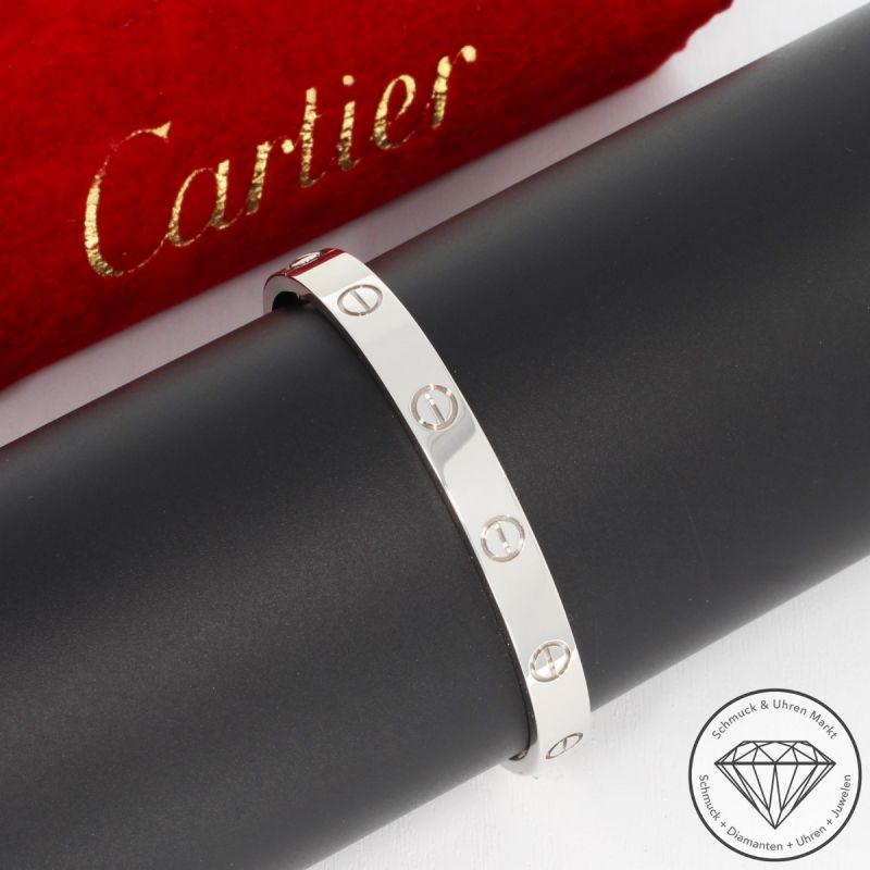Wert 8500 € Cartier Love Armreif 750er 18 K Weißgold - 83974