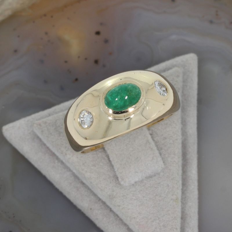 Wert 1900 € Brillant Smaragd Ring in 585er 14 K Gelbgold - 84414