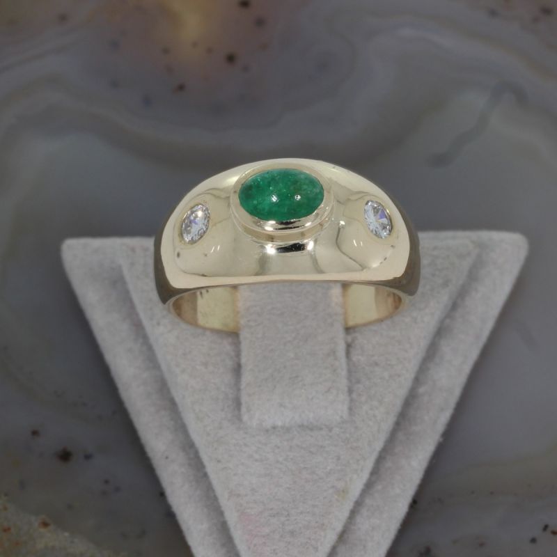 Wert 1900 € Brillant Smaragd Ring in 585er 14 K Gelbgold - 84414