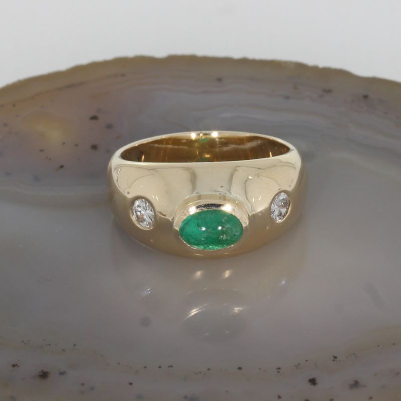 Wert 1900 € Brillant Smaragd Ring in 585er 14 K Gelbgold - 84414