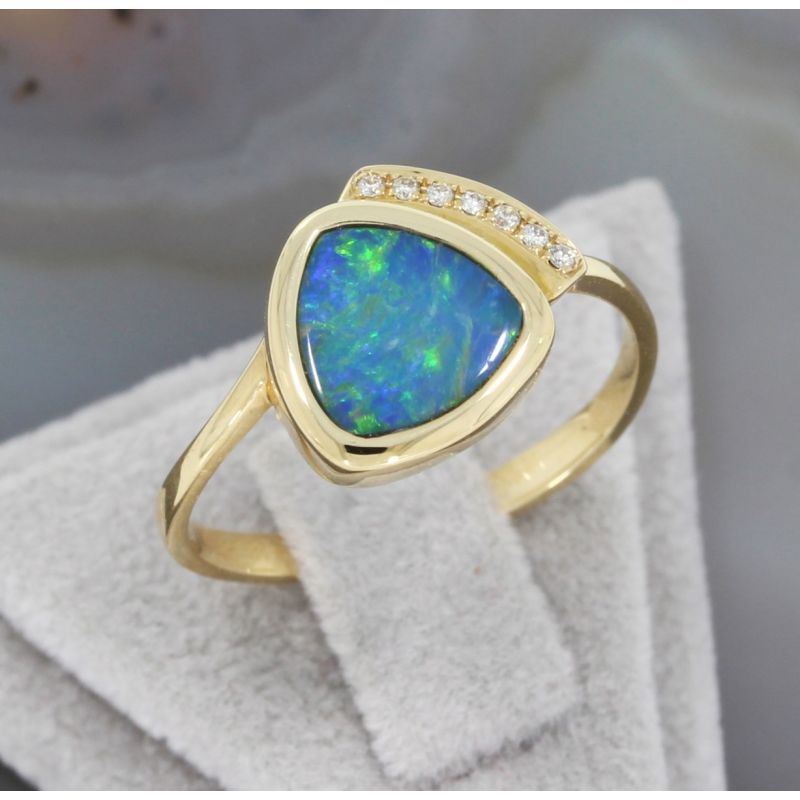 Wert 1190 Brillant Opal Ring in 585er 14 K Gelbgold - 84434