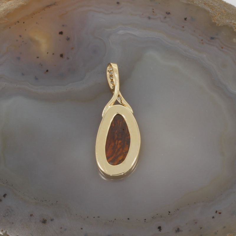 Wert 2150 € Brillant Opal Anhänger in 585er 14 K Gelbgold - 84450
