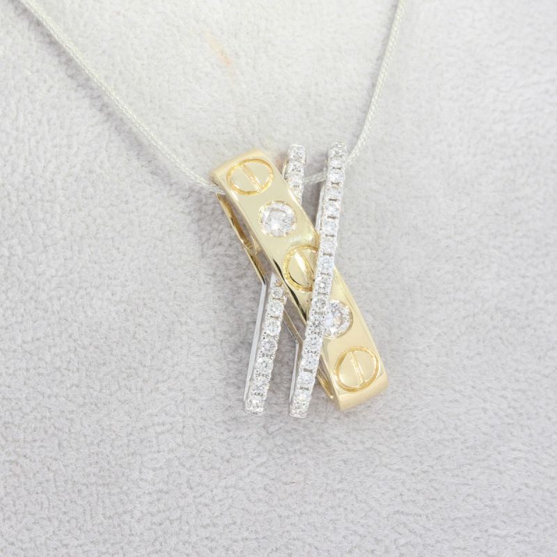 Wert 3050 € Bicolor Brillant Anhänger (0,56 carat) in 585er 14 K Gold - 84625