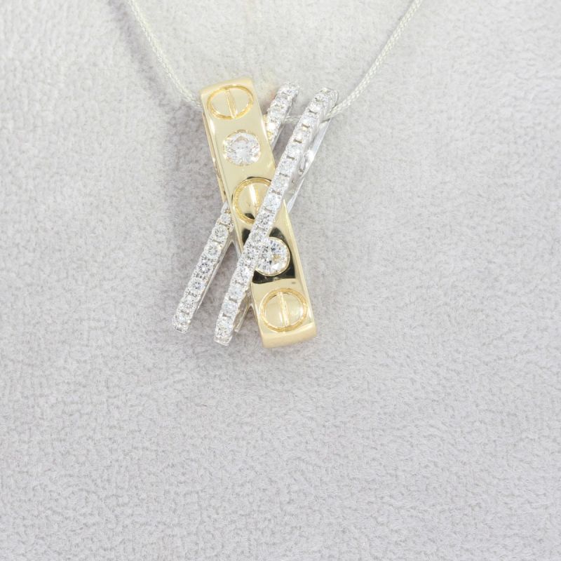 Wert 3050 € Bicolor Brillant Anhänger (0,56 carat) in 585er 14 K Gold - 84625