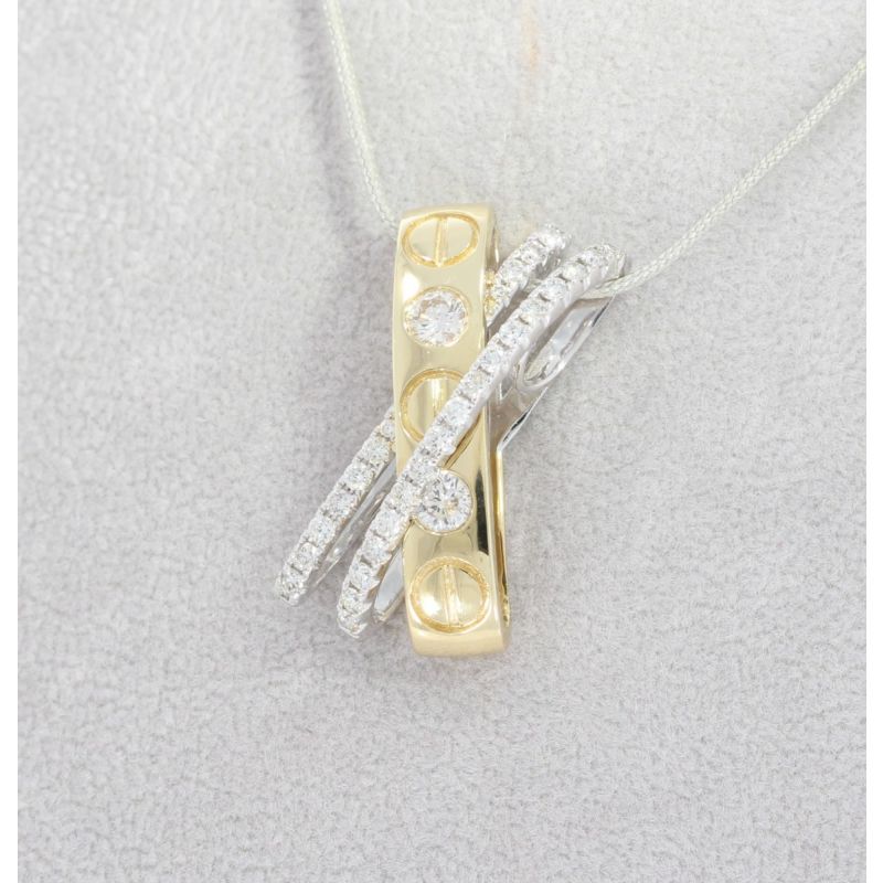 Wert 3050 € Bicolor Brillant Anhänger (0,56 carat) in 585er 14 K Gold - 84625