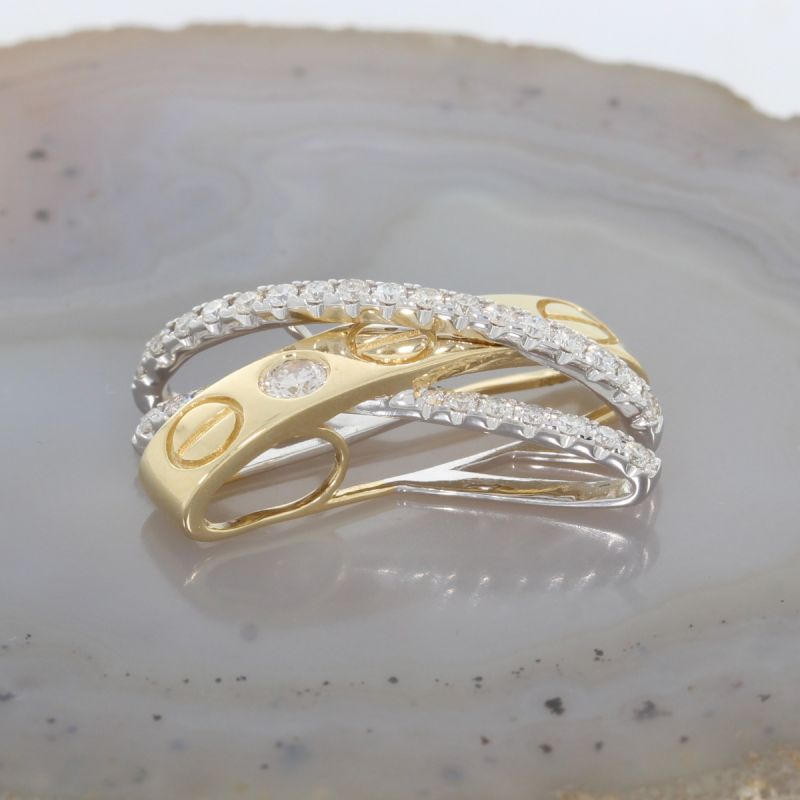 Wert 3050 € Bicolor Brillant Anhänger (0,56 carat) in 585er 14 K Gold - 84625