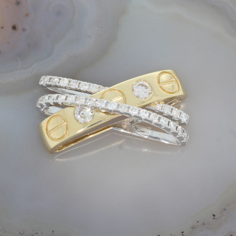 Wert 3050 € Bicolor Brillant Anhänger (0,56 carat) in 585er 14 K Gold - 84625