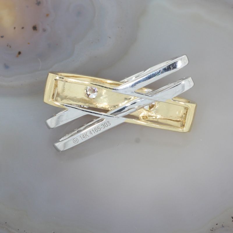 Wert 3050 € Bicolor Brillant Anhänger (0,56 carat) in 585er 14 K Gold - 84625