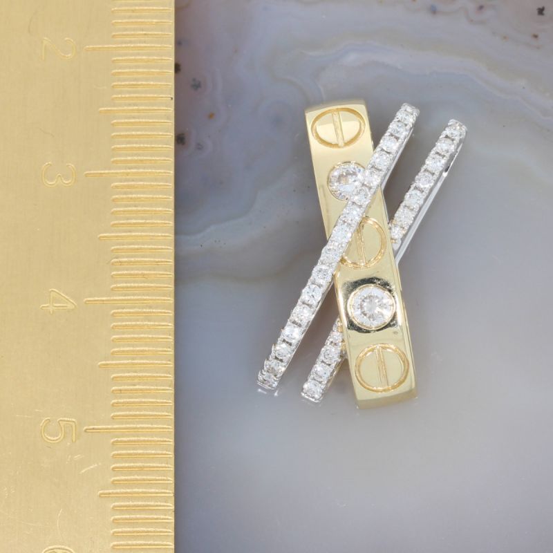 Wert 3050 € Bicolor Brillant Anhänger (0,56 carat) in 585er 14 K Gold - 84625