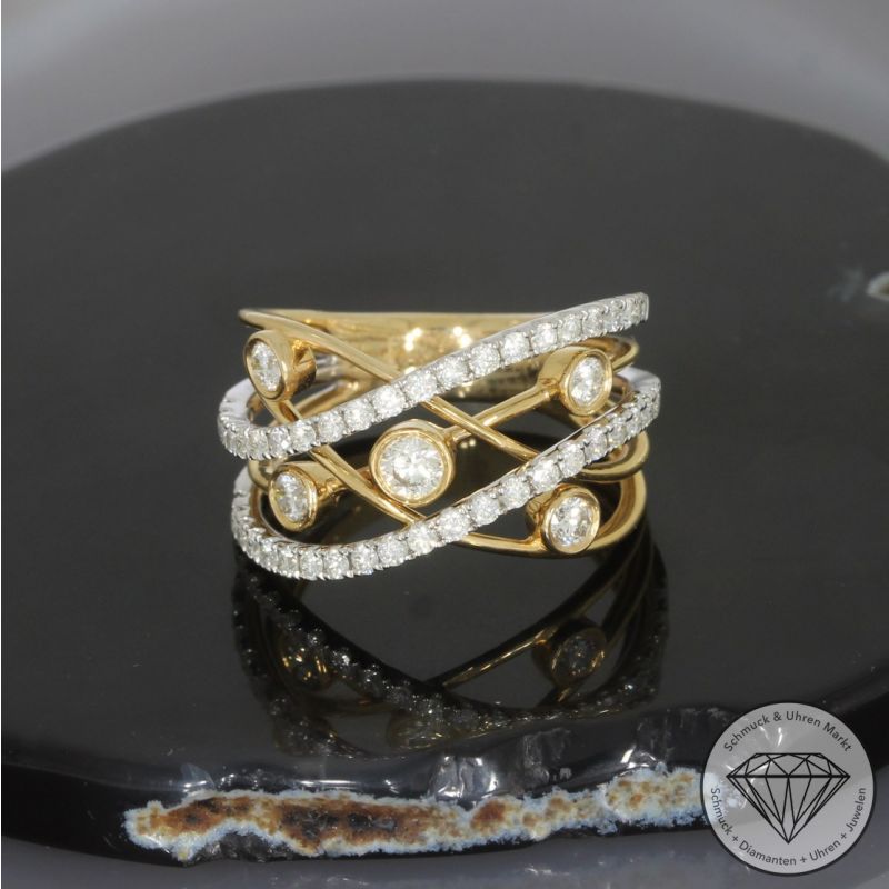 Wert 4550 € Bicolor Brillant Ring (1,07 carat) in 585er 14 K Gold - 84679