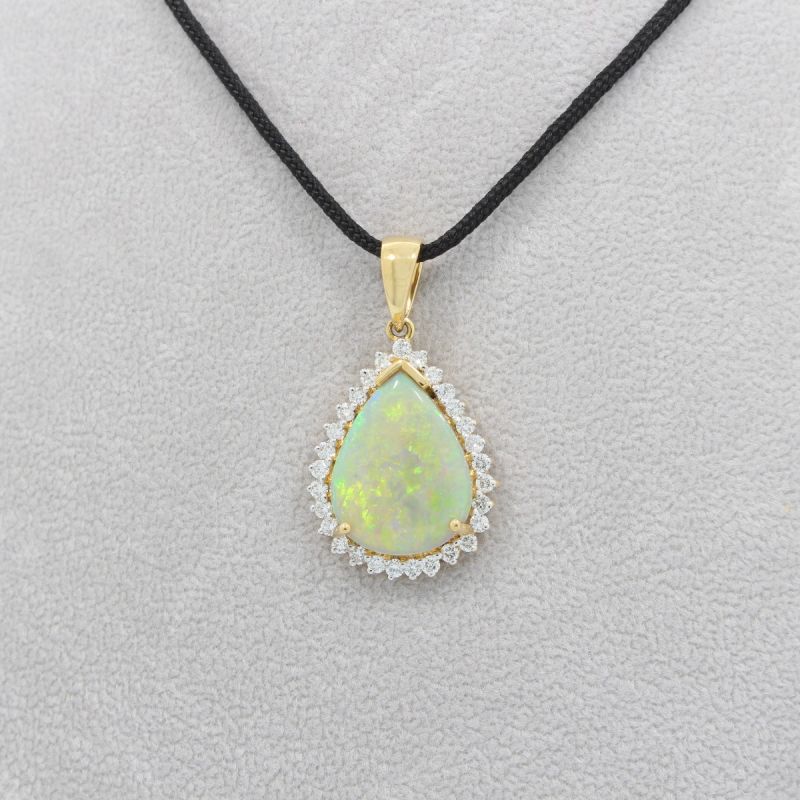 Sale! Wert 5890 € Brillant Opal Anhänger in 750er 18 K Gelbgold - 84744