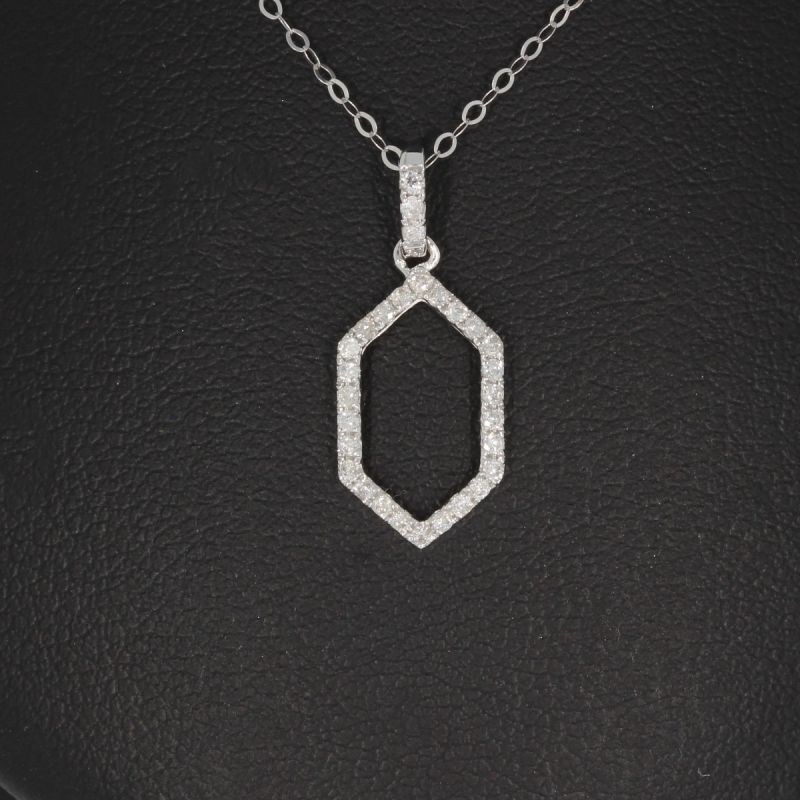 Sale! Wert 1090 € Brillant Anhänger & Kette (0,15 carat) in 750er 18 K Weißgold - H1355