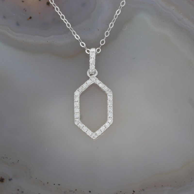 Sale! Wert 1090 € Brillant Anhänger & Kette (0,15 carat) in 750er 18 K Weißgold - H1355