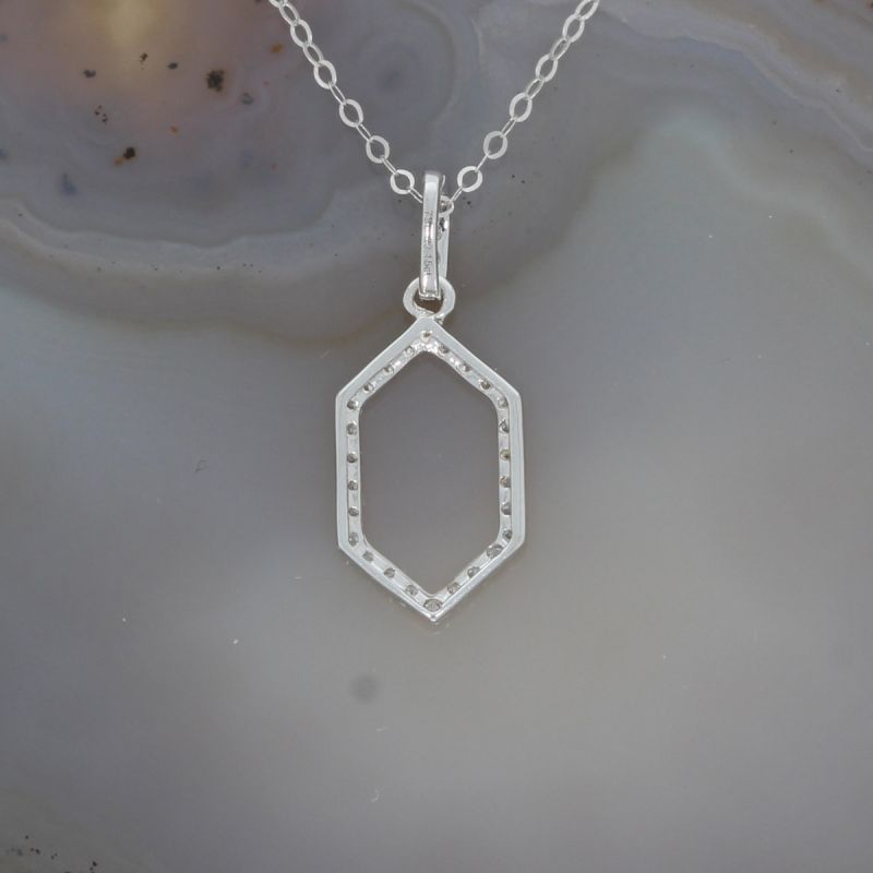 Sale! Wert 1090 € Brillant Anhänger & Kette (0,15 carat) in 750er 18 K Weißgold - H1355