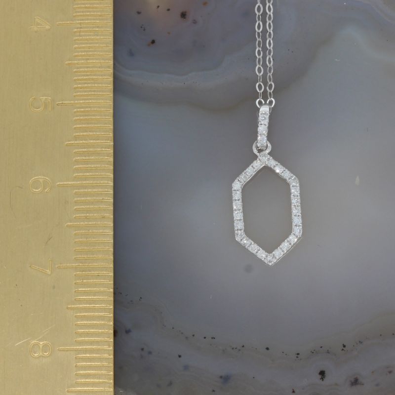 Sale! Wert 1090 € Brillant Anhänger & Kette (0,15 carat) in 750er 18 K Weißgold - H1355