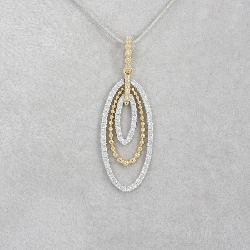 Wert 2050 € Bicolor Diamant Anhänger in 585er 14 K Gold - 84622