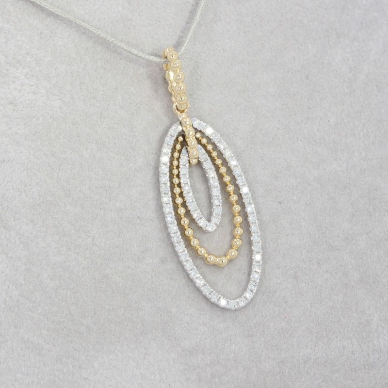 Wert 2050 € Bicolor Diamant Anhänger in 585er 14 K Gold - 84622