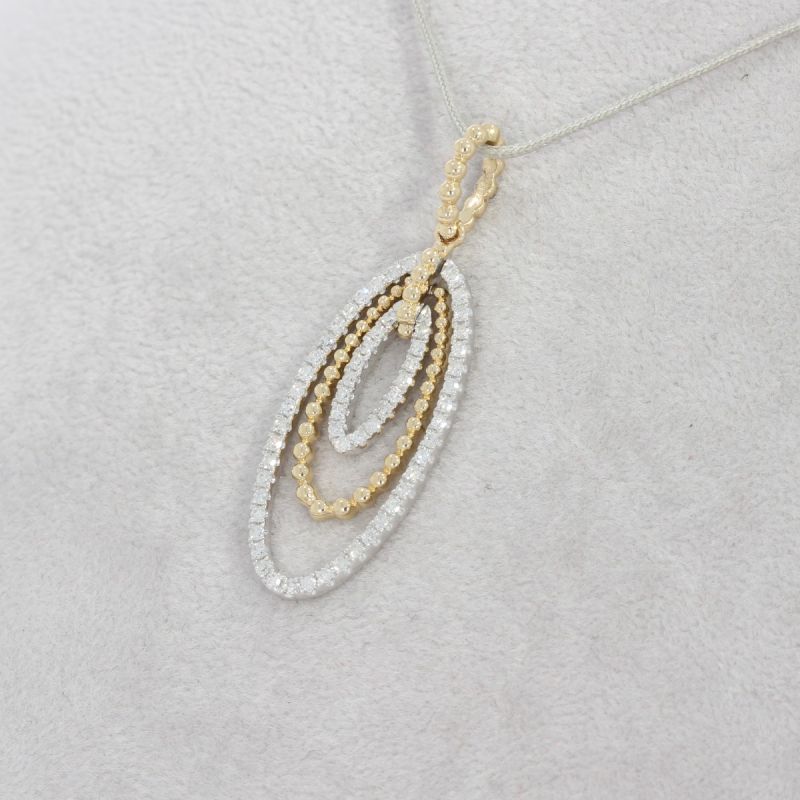 Wert 2050 € Bicolor Diamant Anhänger in 585er 14 K Gold - 84622