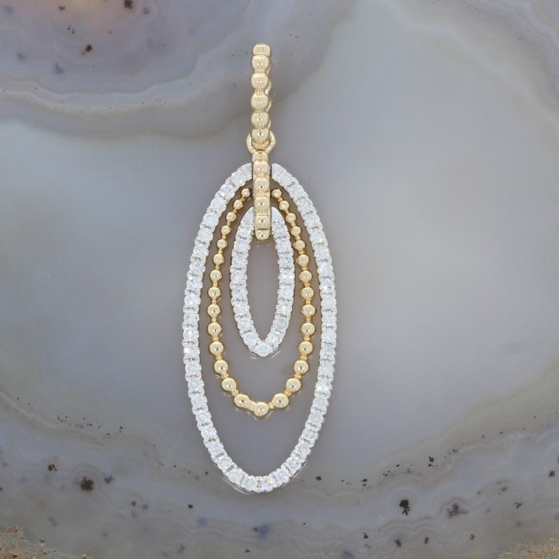 Wert 2050 € Bicolor Diamant Anhänger in 585er 14 K Gold - 84622