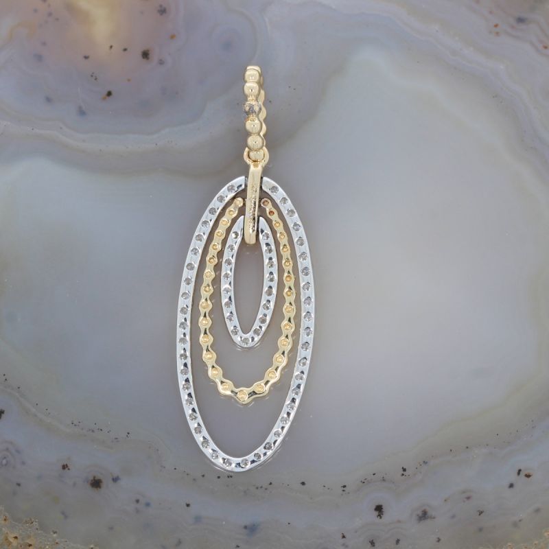 Wert 2050 € Bicolor Diamant Anhänger in 585er 14 K Gold - 84622
