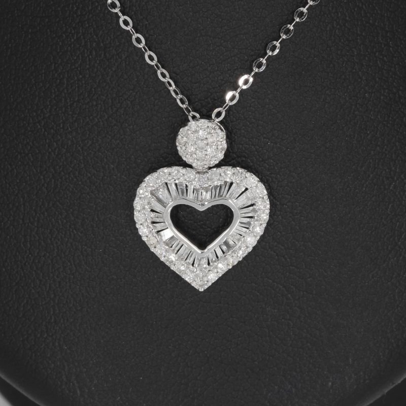 Sale! Wert 1820 € Brillant Diamant Anhänger & Kette in 750er 18 K Weißgold - H1353