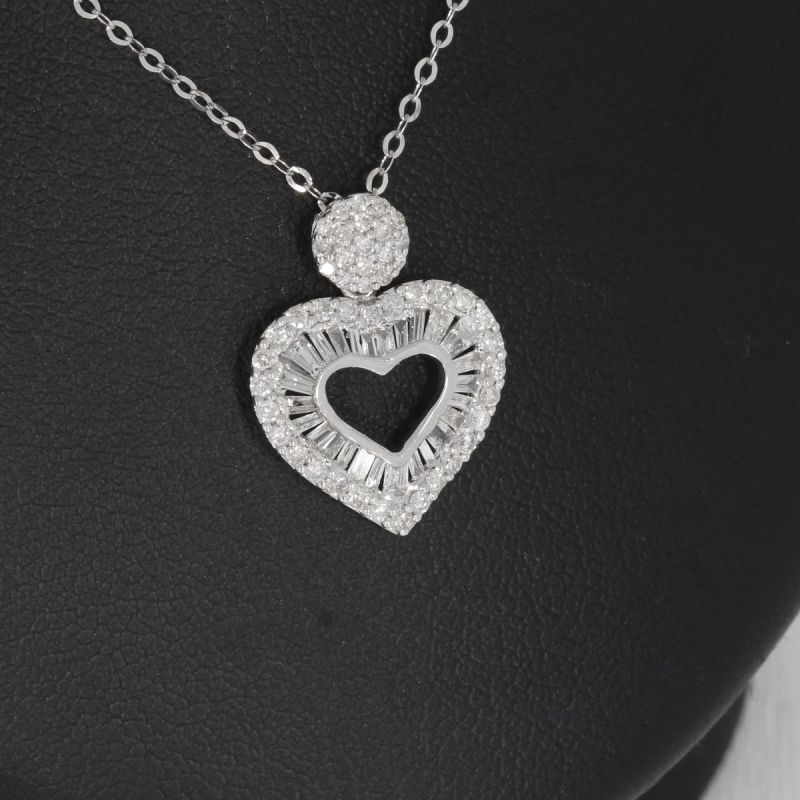 Sale! Wert 1820 € Brillant Diamant Anhänger & Kette in 750er 18 K Weißgold - H1353
