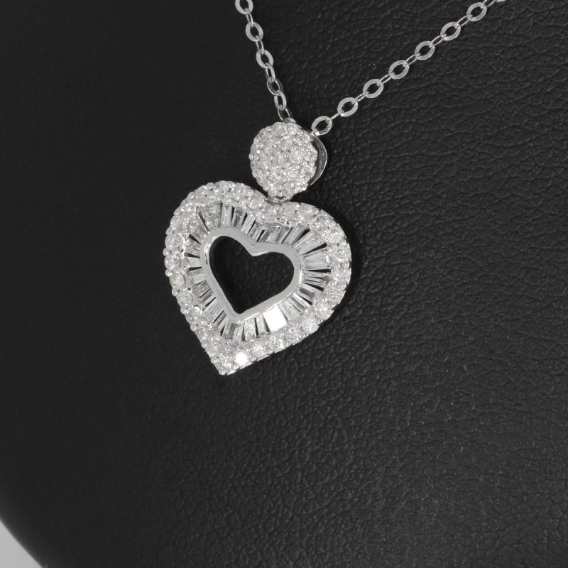 Sale! Wert 1820 € Brillant Diamant Anhänger & Kette in 750er 18 K Weißgold - H1353