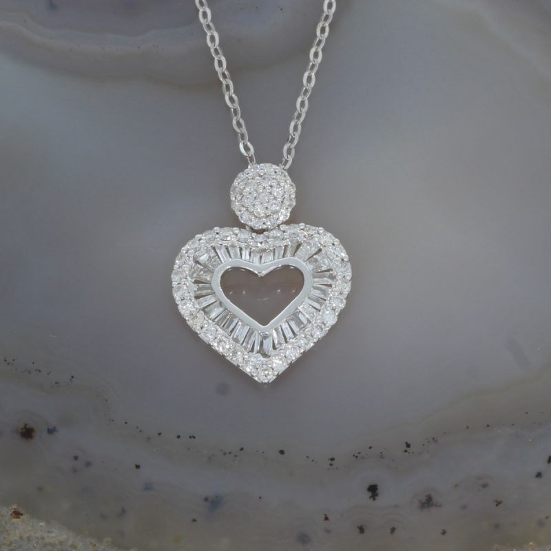 Sale! Wert 1820 € Brillant Diamant Anhänger & Kette in 750er 18 K Weißgold - H1353