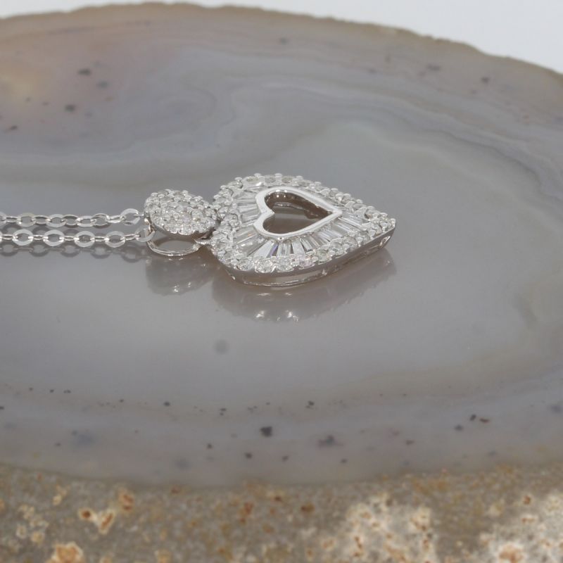 Sale! Wert 1820 € Brillant Diamant Anhänger & Kette in 750er 18 K Weißgold - H1353