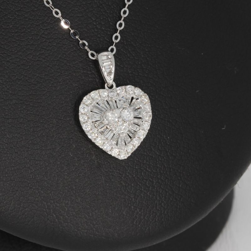 Wert 1880 € Brillant Diamant Anhänger & Kette in 750er 18 K Weißgold - 88669