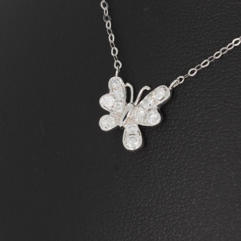 Sale! Wert 980 € Brillant Schmetterling Collier (0,25 carat) in 750er 18 K Weißgold - H1350
