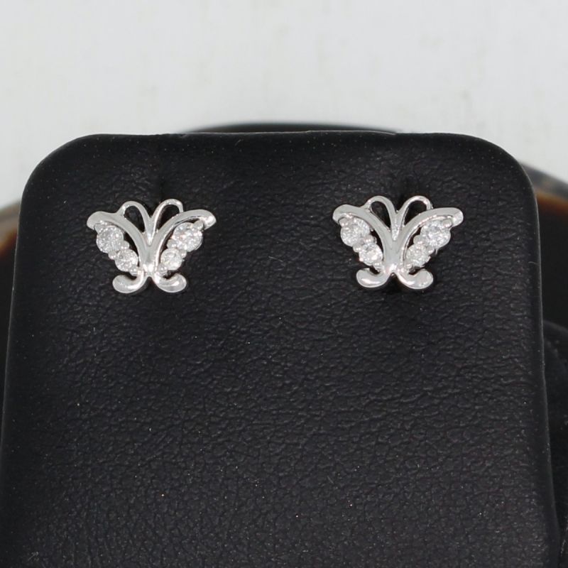 Wert 570 € Brillant Schmetterling Ohrringe (0,16 carat) in 750er 18 K Weißgold - H1362