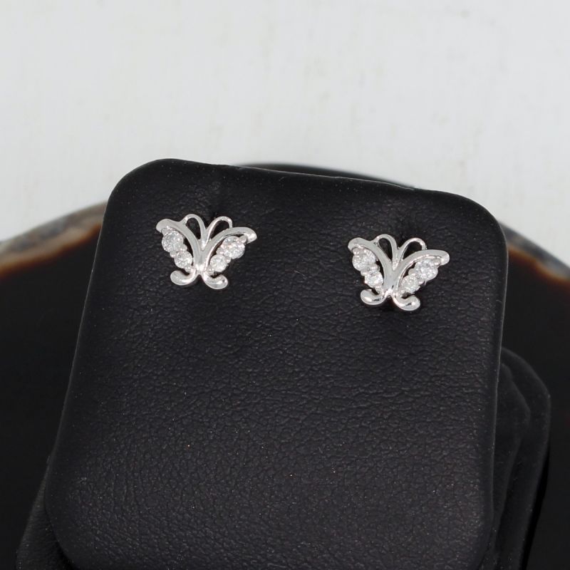 Wert 570 € Brillant Schmetterling Ohrringe (0,16 carat) in 750er 18 K Weißgold - H1362