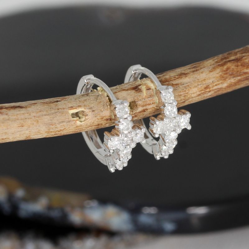Wert 1070 € Brillant Creolen (0,38 carat) in 750er 18 K Weißgold - H1367